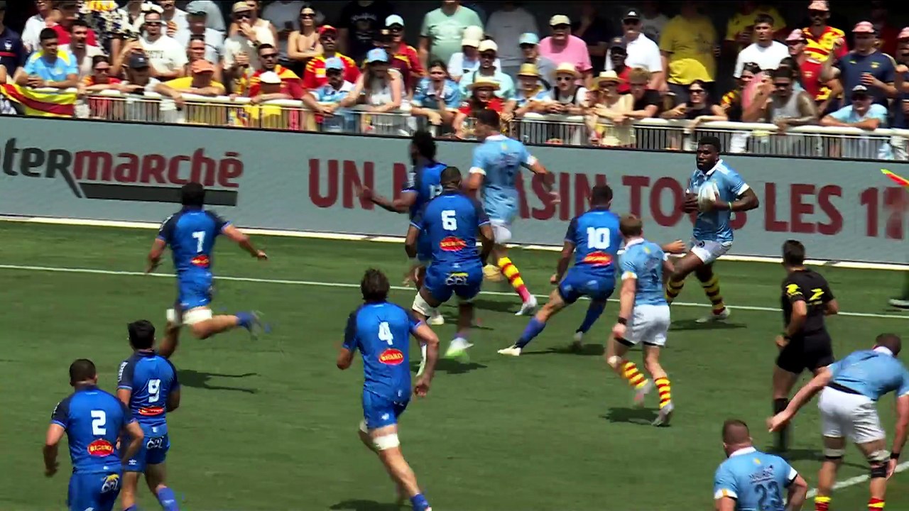 TOP 14 - Essai de Vilimoni BOTITU (CO) - USA Perpignan - Castres Olympique