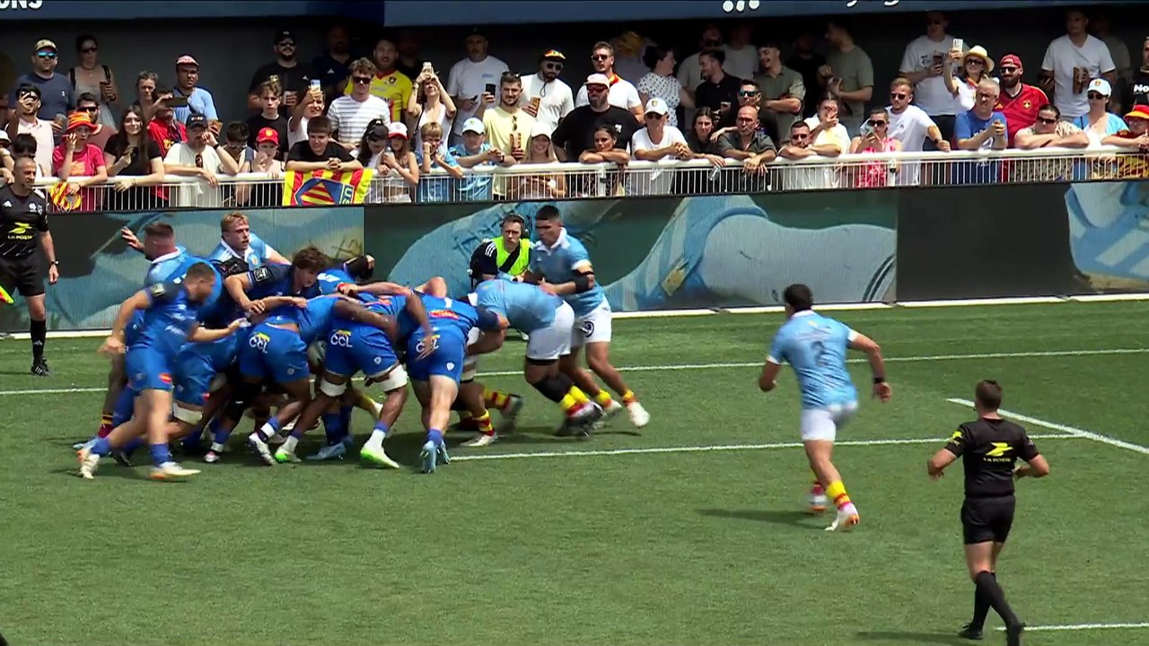 TOP 14 - Essai de Veresa RAMOTOTABUA (CO) - USA Perpignan - Castres Olympique