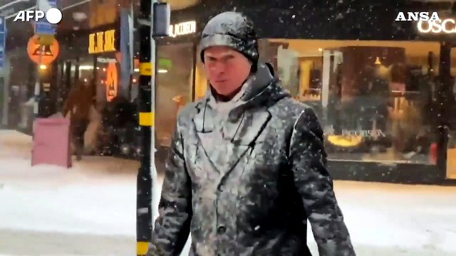 Svezia, tempesta di neve a Stoccolma