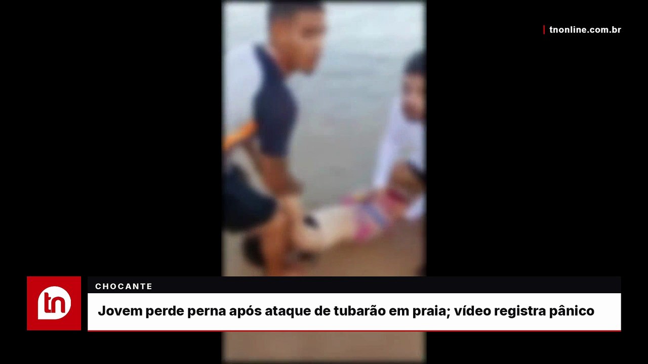 Jovem perde perna após ataque de tubarão em praia; vídeo registra pânico