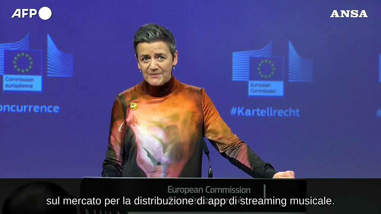 L'Ue annuncia una multa record ad Apple, 1,8 miliardi per la musica in streaming