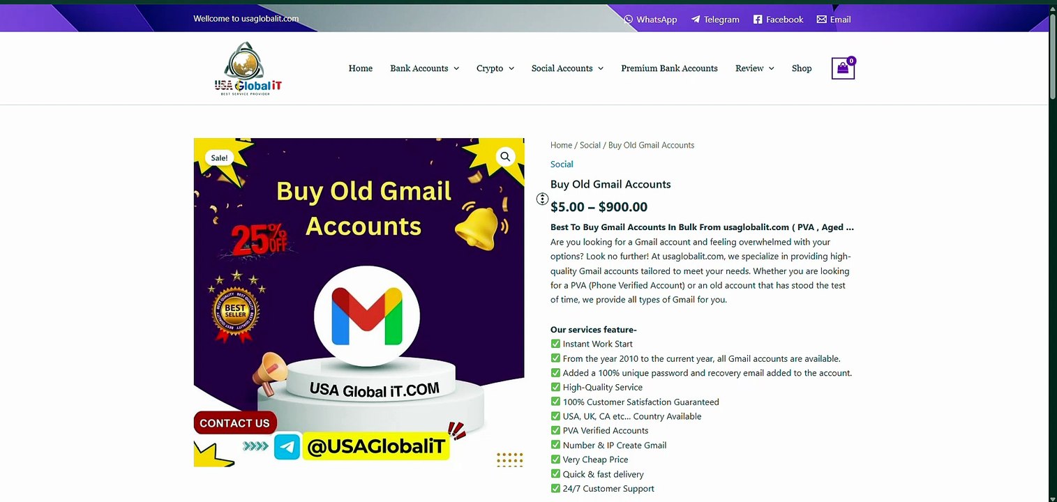 Top 21.1 Sites to Buy Old Gmail Accounts In (PVA & Aged)