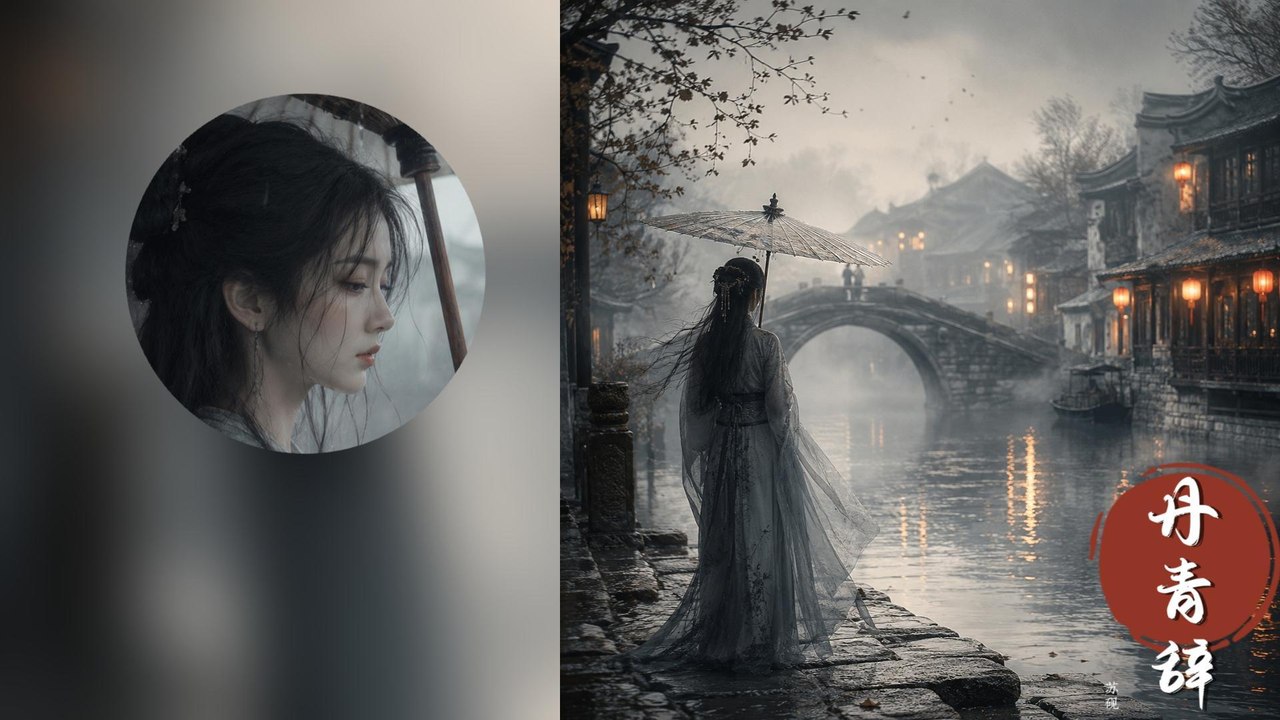蘇硯-丹青辭『三千髮絲繞過了往事裡的固執我借這一彎明月記下你的名字』#蘇硯 #丹青辭【動態歌詞/Lyrics Video】