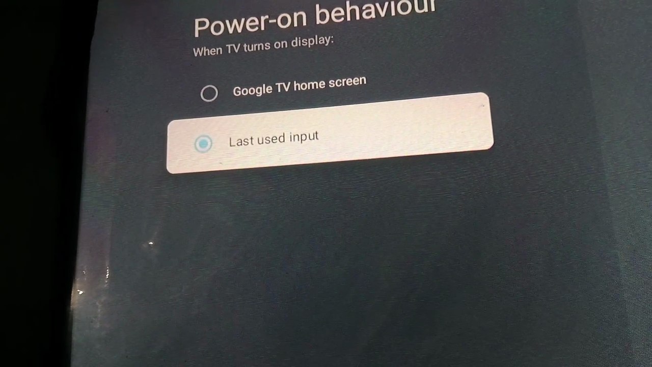 एंड्राइड टीवी पावर बिहेवियर सेटिंग Android TV power behaviour setting