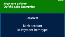 113 - Bank account in Payment item type