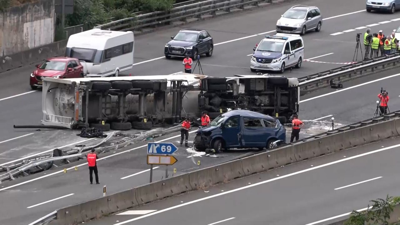 Cinco policías forales fallecen en un accidente de tráfico en la AP-8 a la altura de Elgoibar