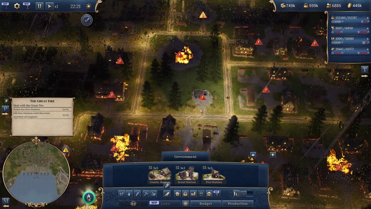 Es brennt und niemanden kümmert's, dafür ruckelt es gnadenlos - Gameplay aus der Demo von Age After Age