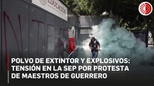 Tercer día de paro de la CNTE: maestros de Guerrero vandalizan acceso de la SEP