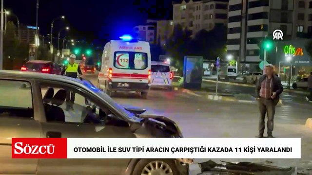 Elazığ'da otomobil ile SUV tipi aracın çarpıştığı kazada 11 kişi yaralandı
