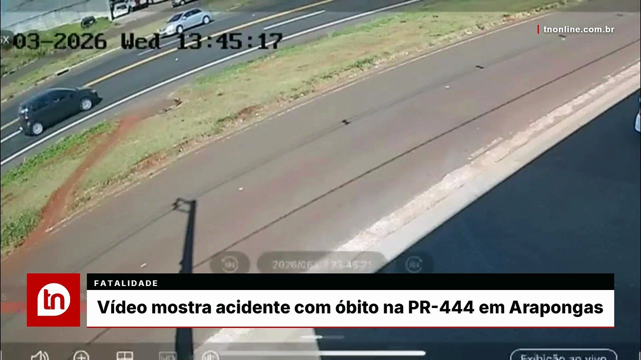 Vídeo flagra acidente com óbito na PR-444 em Arapongas
