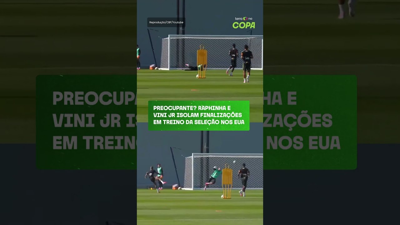 Preocupante? Raphinha e Vini Jr isolam finalizações em treino da Seleção nos EUA #shorts