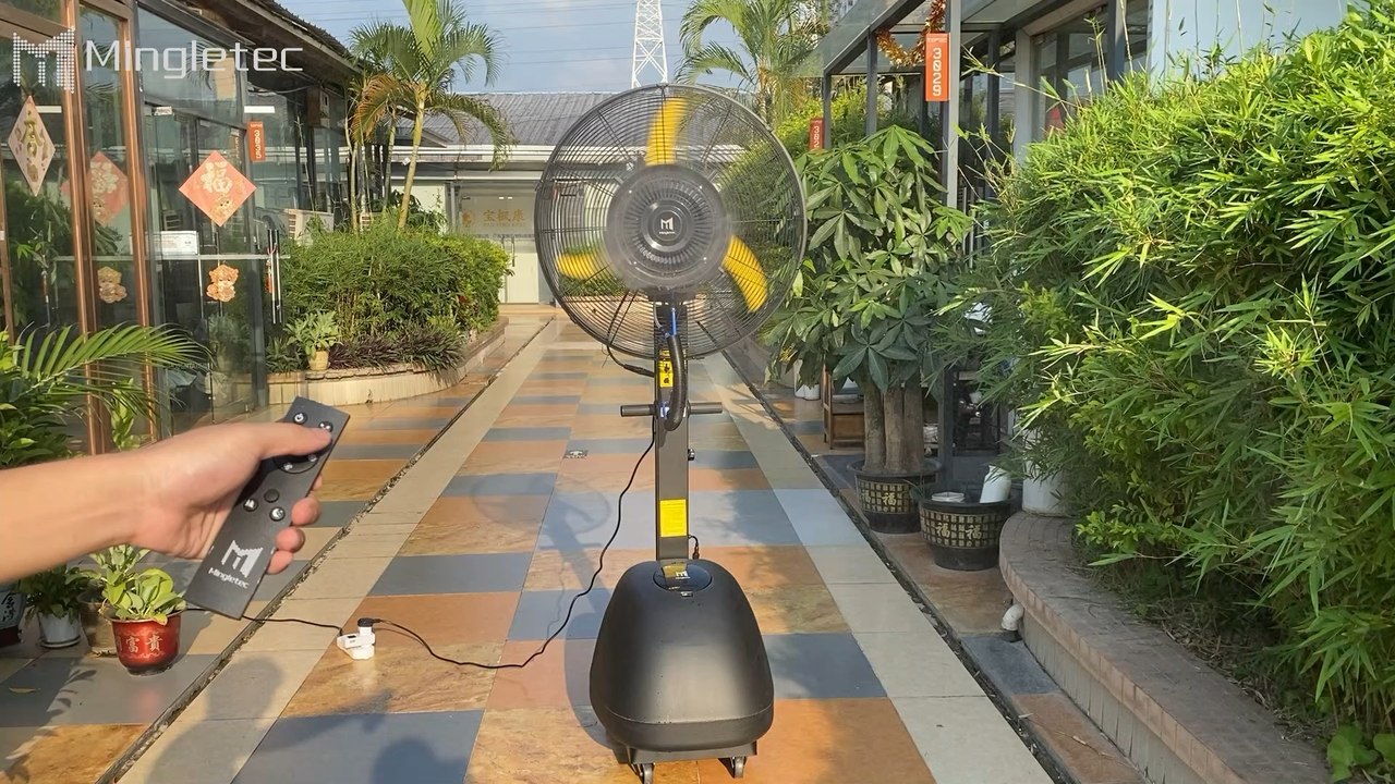 Mingletec BLDC industrial mist fan with remote control #mingletec #BLDC #mistfan #sprayfan #coolingfan
