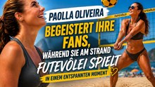 Paolla Oliveira begeistert ihre Fans, als sie in einem entspannten Moment am Strand Futevôlei spielt