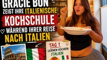 Gracie Bon zeigt italienischen Kochkurs während ihrer Reise nach Italien