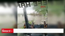 Sağanak sonrası dere taştı, bahçe ve ahırları su bastı