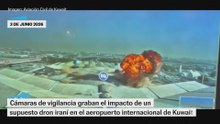 Las imágenes del impacto de un dron en el aeropuerto internacional de Kuwait