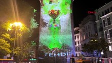 Galata Kulesi’nde Sıfır Atık Haftası için ışık gösterisi düzenlendi