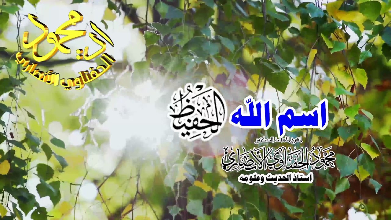 خطبة اسم الله الحفيظ لفضيلة الشيخ ا د محمود الحفناوي الأنصاري استاذ علم الحديث وعلومه