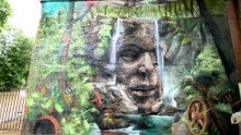 International artist designs striking new mural for Leeds city centre park