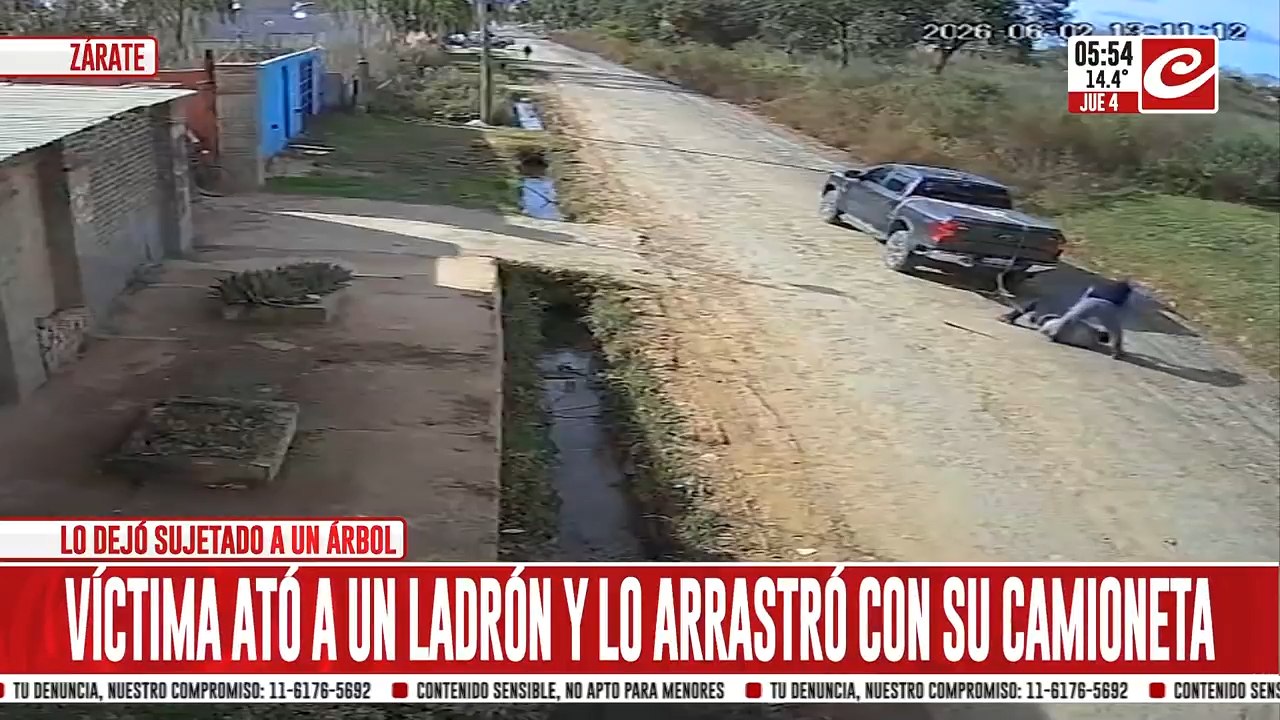Tremendo: ató a ladrón a su camioneta y lo arrastró por varias cuadras