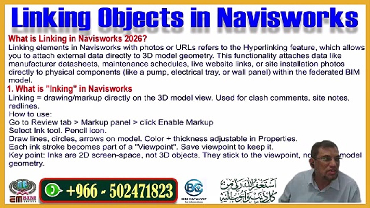 Creating Links for the Objects (URL and Attach Photos) in Naviswork