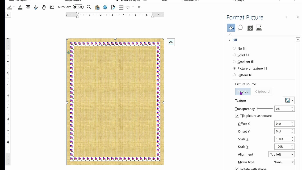 DIY Birthday Picture Frame Design in MS Word Tutorial