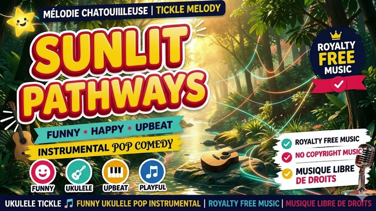 Sunlit Pathways 🎵 Uplifting Pop Instrumental  Royalty Free Music  Musique Libre de Droits