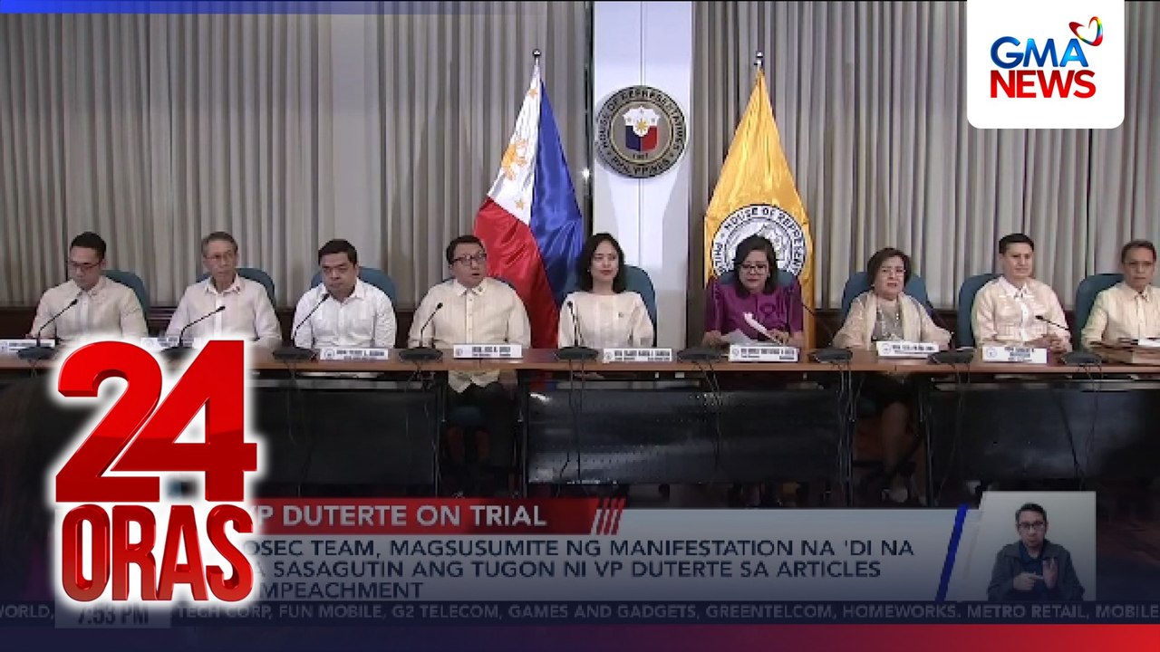 Prosec. Team, magsusumite ng manifestation sa ‘di na nila sasagutin ang tugon ni VP Duterte sa articles of impeachment | 24 Oras