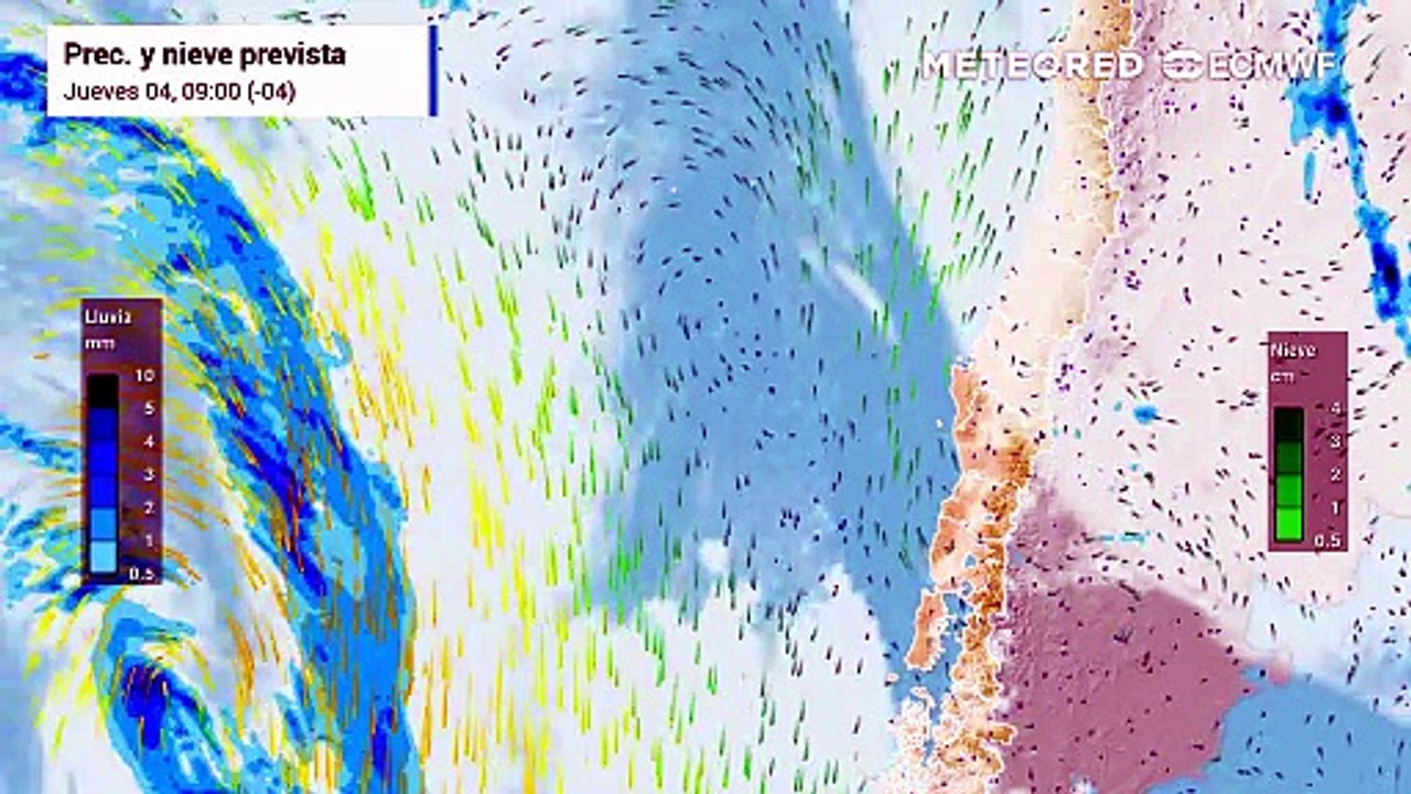 Nubes y precipitaciones en cordillera este viernes en la RM.