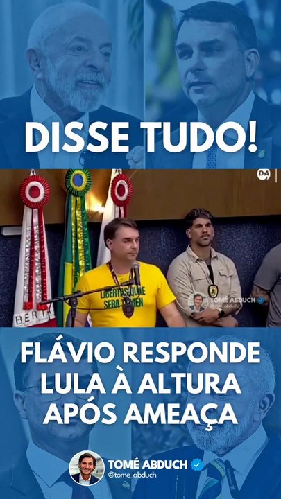 Flávio Bolsonaro responde a Lula após ameaças