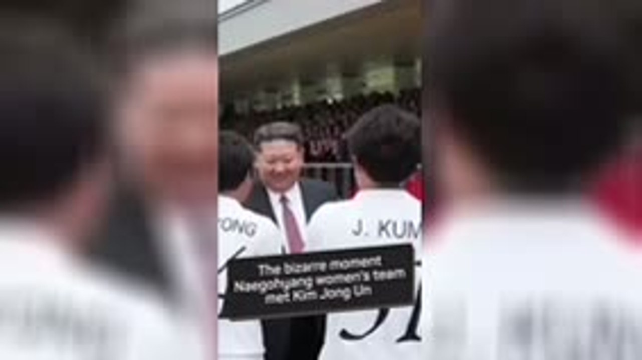 The bizarre moment Kim Jong Un congratulated Naegohyang women's team