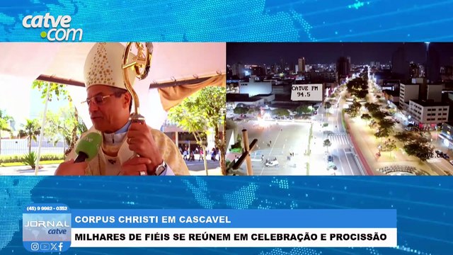 Corpus Christi reúne milhares de fiéis na manhã desta quinta-feira (4) em Cascavel