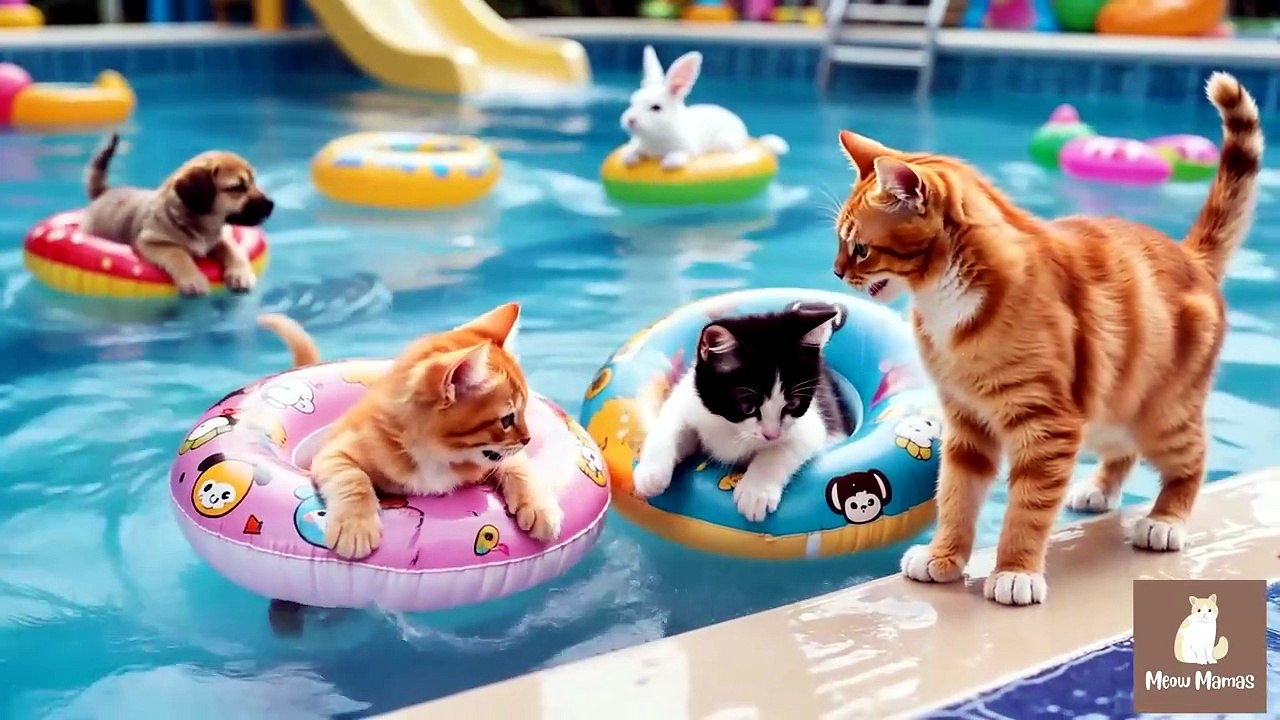 Mama Cat Trims Fur on the Farm and Makes Tiger Hat For Kittens At Home🐾🎩🐯_4