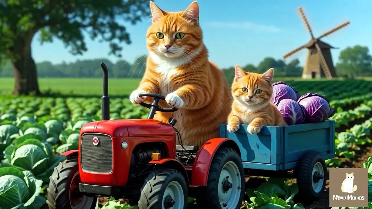 Mama Cat Trims Fur on the Farm and Makes Tiger Hat For Kittens At Home🐾🎩🐯_5
