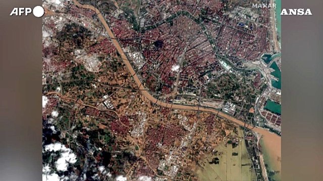 Maltempo in Spagna, le immagini satellitari di Valencia prima e dopo le alluvioni