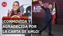 Sheinbaum reacciona al fuerte mensaje de apoyo que le mandó AMLO