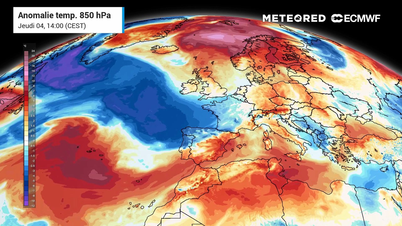 L'air temporairement plus frais en France limite la hausse de la température de l'eau, déjà très élevée