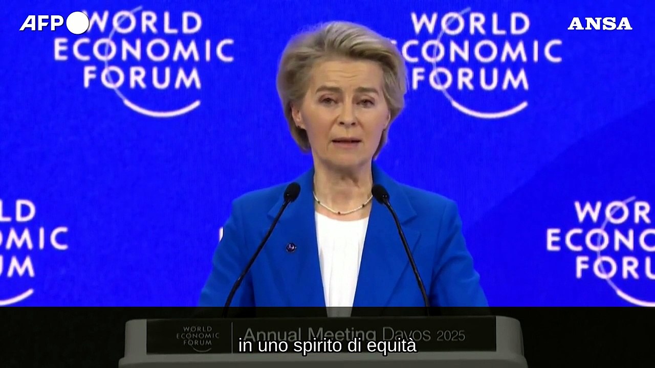 Davos,Von der Leyen: "Pronti a negoziare con Trump sul commercio"