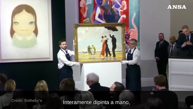 Venduto all'asta un raro dipinto di Banksy (ispirato a un Vettriano)