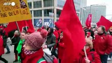 Bruxelles, protesta contro le nuove riforme sociali del governo