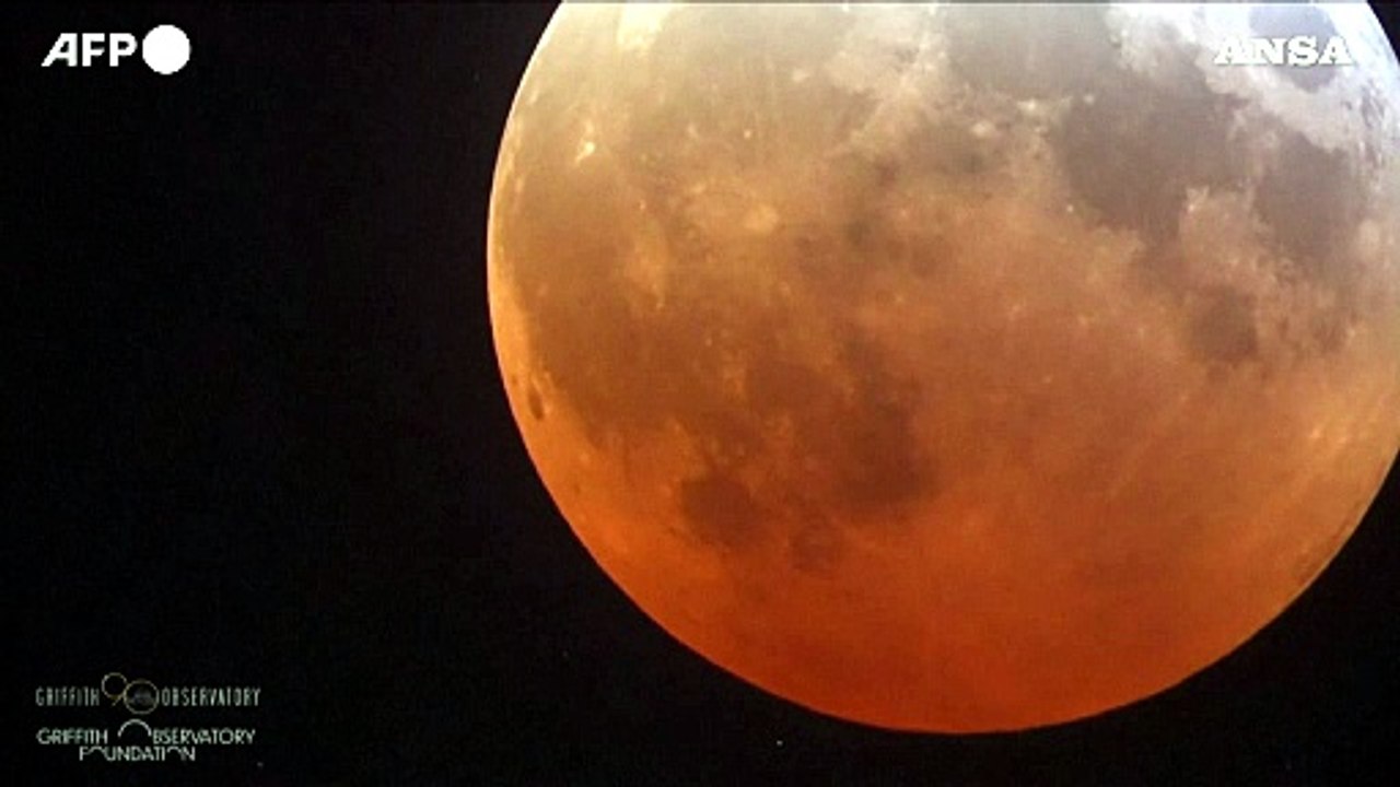 L'eclissi totale della Luna "rosso sangue" nel cielo di Los Angeles