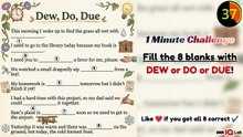 #QuizChallenge 📝⚔️ Fill the 8 blanks with DEW or DO or DUE! ✍️
