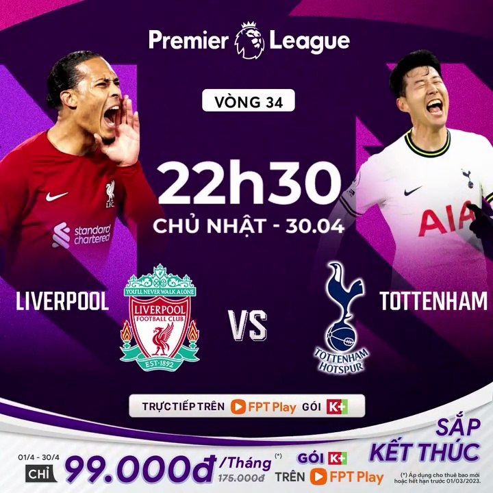 Super Sunday trên K+SPORT1 HD : Liverpool - Tottenham Hotspur (30/4/2023) | FPT Play