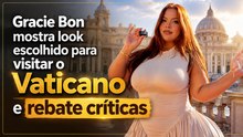 Gracie Bon mostra look escolhido para visitar o Vaticano e rebate críticas