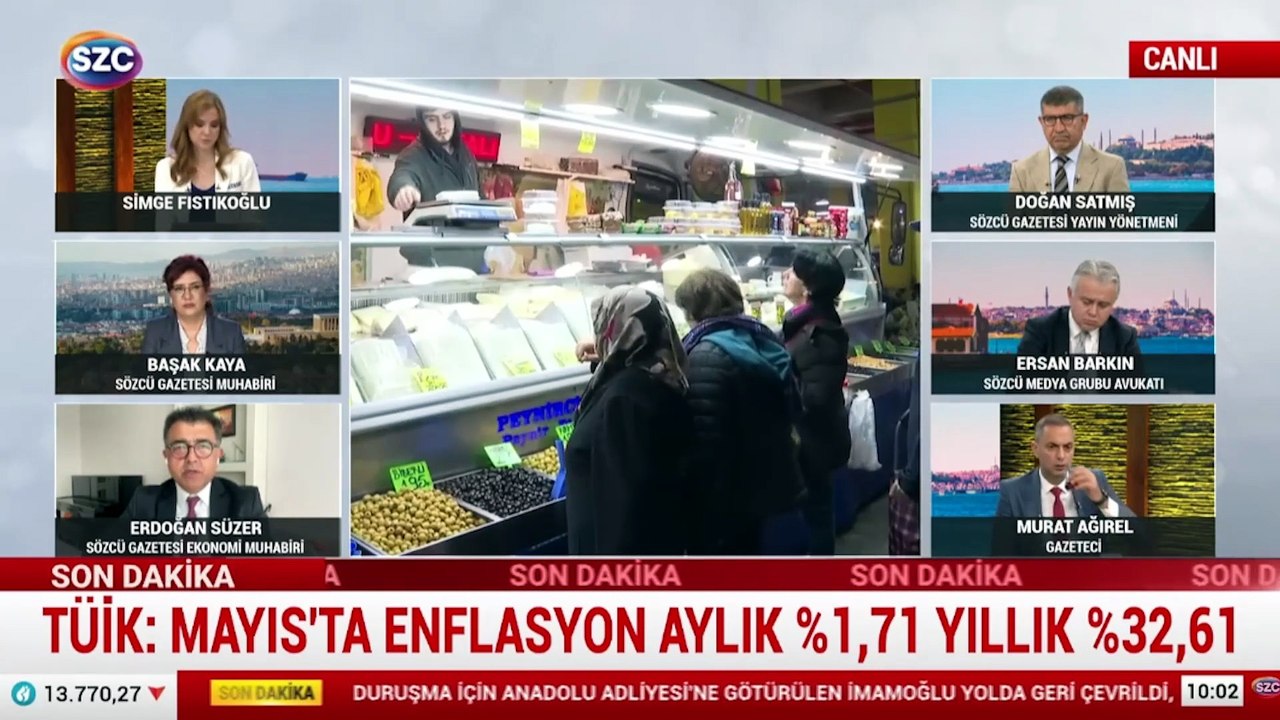 TÜİK: Mayıs'ta enflasyon aylık %1,71 yıllık %32,61