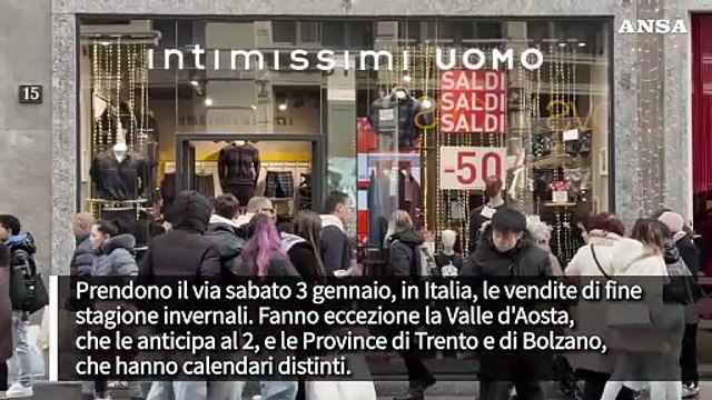 Dal 3 gennaio al via i saldi invernali, il fatturato stimato e' di 6 miliardi di euro
