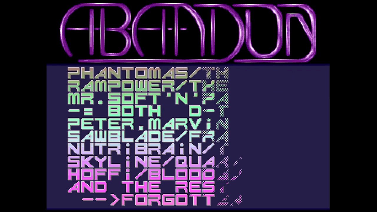 Amiga Demo Text Shower by Abandon