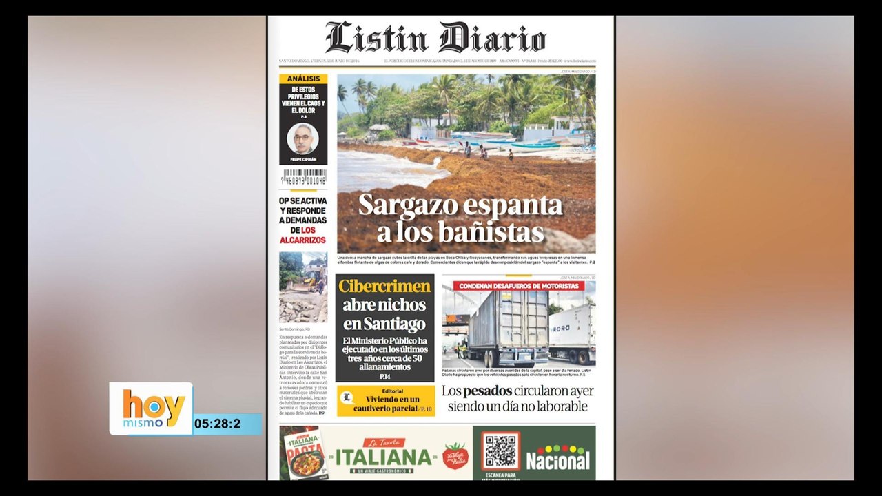 Titulares prensa dominicana viernes 05 de junio 2026 | Hoy Mismo