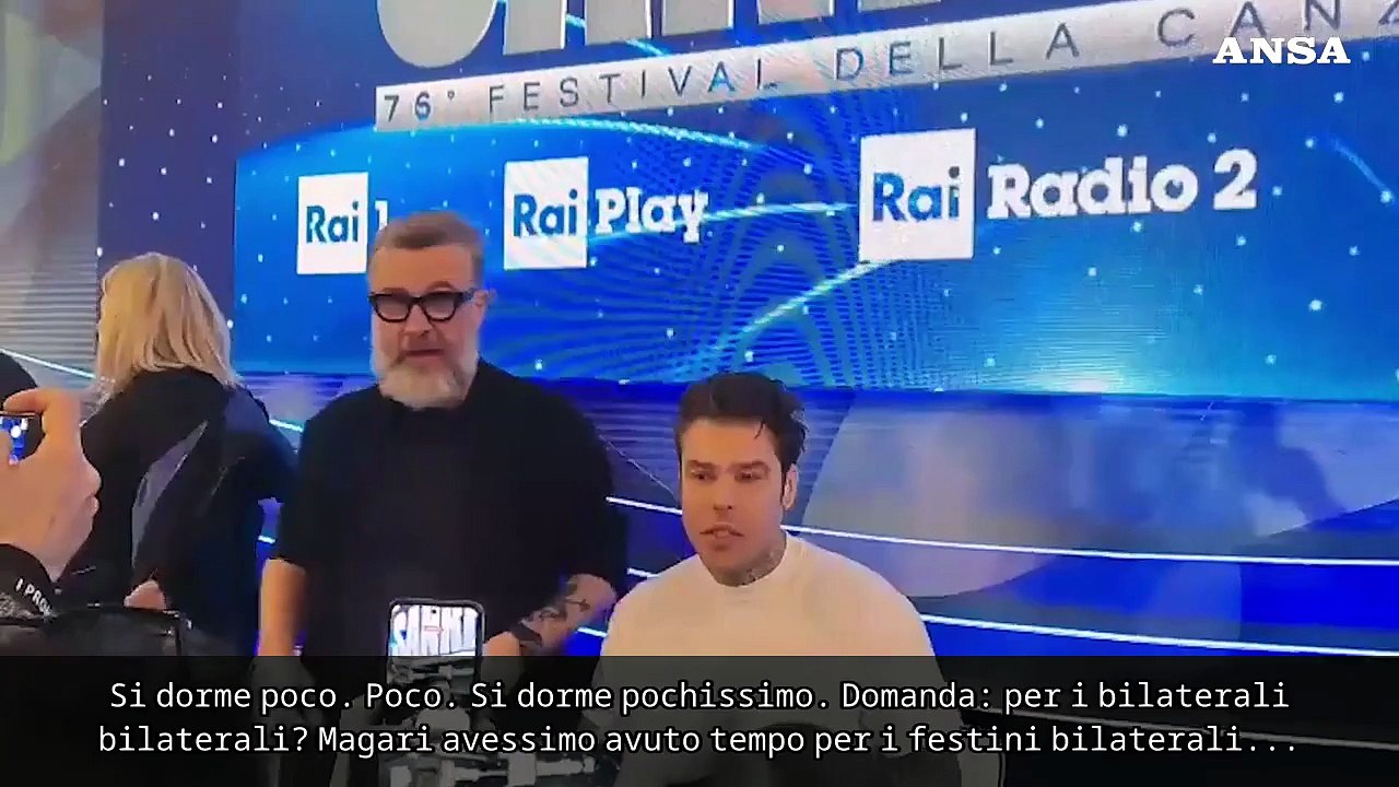 Sanremo, Fedez: "Dormiamo poco ma niente festini bilaterali"