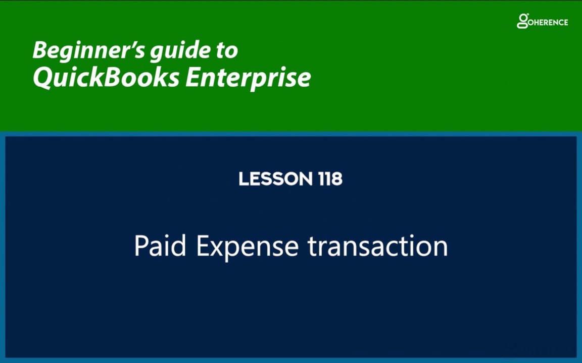 118 - Paid Expense transaction